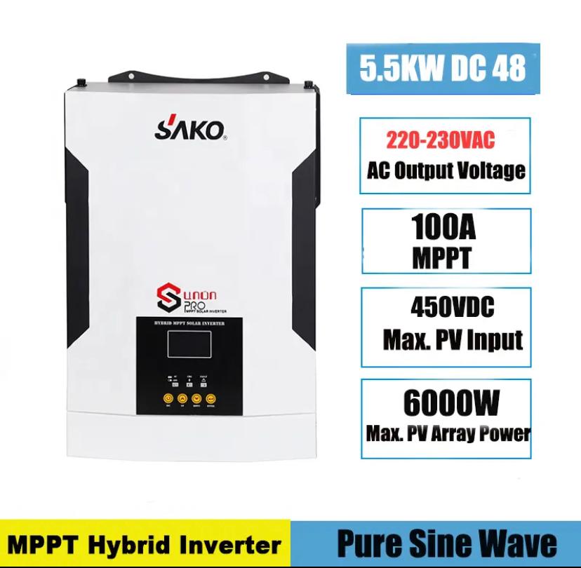 INVERTER IBRIDO OFF-GRID IBRIDO 100A MPPT 5.5KWI ALTA FREQUENZA DC 48V AC 220V