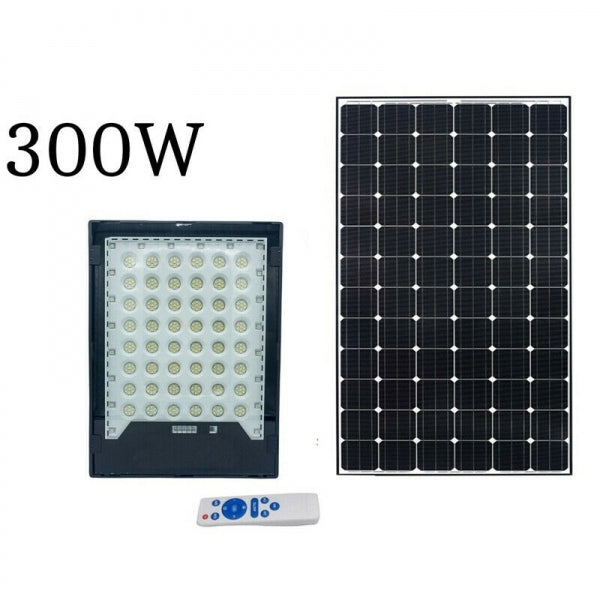 FARO LED 300W PANNELLO SOLARE LUCE FREDDA RGB CARICA VISIBILE CON TELECOMANDO