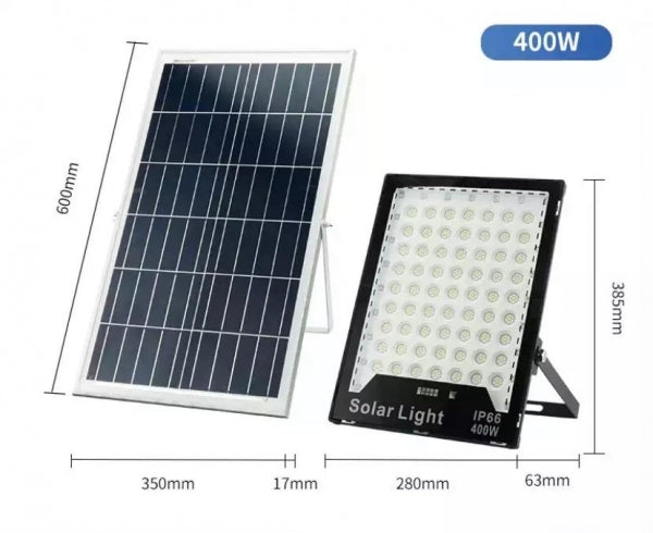 FARO LED 400W PANNELLO SOLARE LUCE FREDDA RGB CARICA VISIBILE CON TELECOMANDO