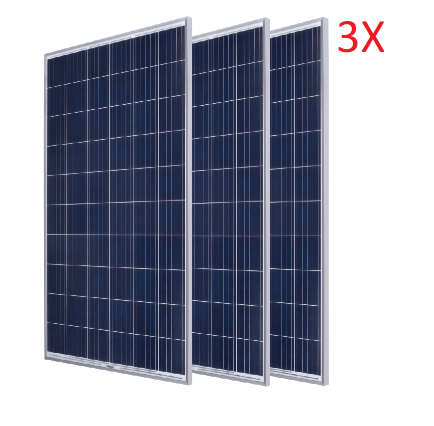 3X Pannelli Solari 250w 12v per impianto fotovoltaico ad isola Camper Barca Bait