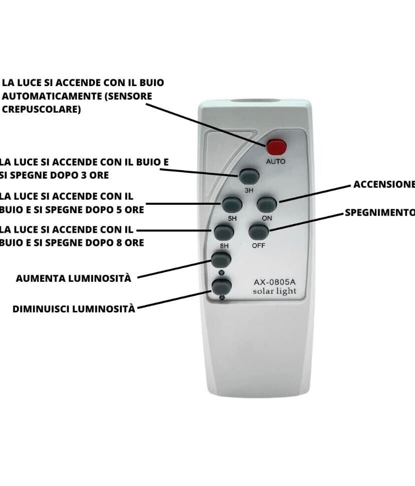 3X Lampione con Pannello Solare 150W Monocristallino Led Esterno Telecomando