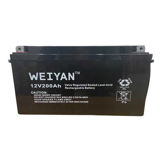 BATTERIA ACCUMULATORE WEIYAN 200AH 12V PER KIT FOTOVOLTAICO IMBARCAZIONI CAMPER