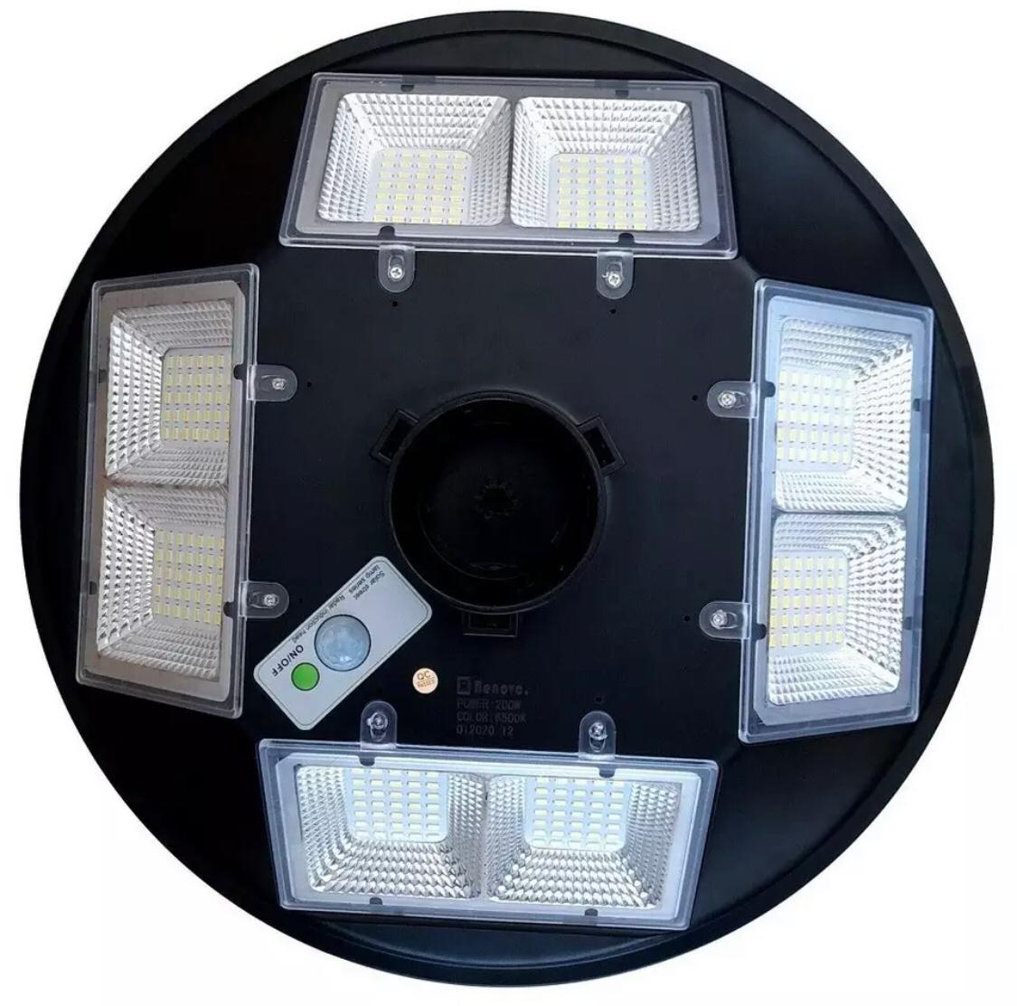 FARO LAMPIONE LED 160W CON PANNELLO SOLARE E TELECOMANDO IMPERMEABILE