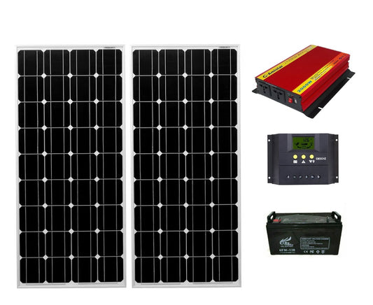 Kit Fotovoltaico Completo 500W Con Accumulo Per Abitazione Imbarcazioni Camper