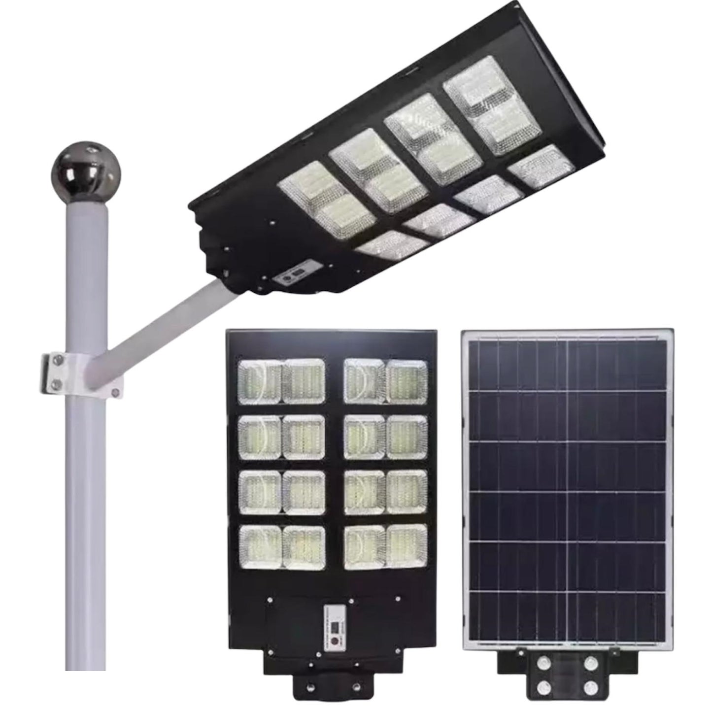 FARO LAMPIONE LED 1000W CON PANNELLO SOLARE E TELECOMANDO IMPERMEABILE