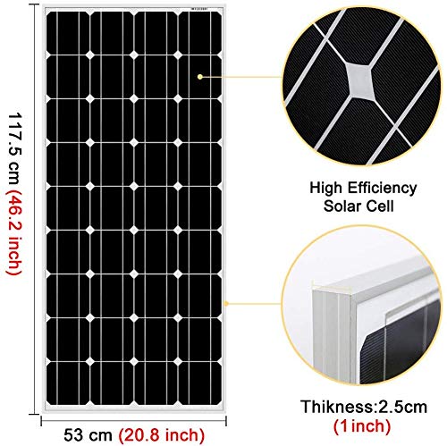 PANNELLO SOLARE FOTOVOLTAICO 100W 12V IN SILICIO MONOCRISTALLINO