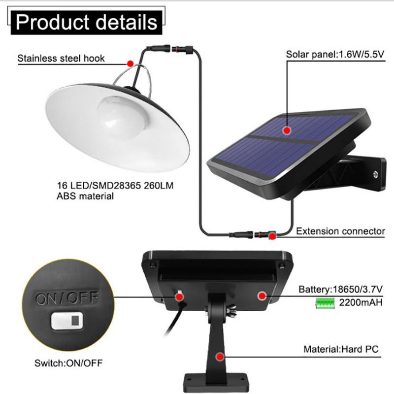 LED Doppia Testa Solare Pendente Luce Esterna Interno Solare – wiisolar